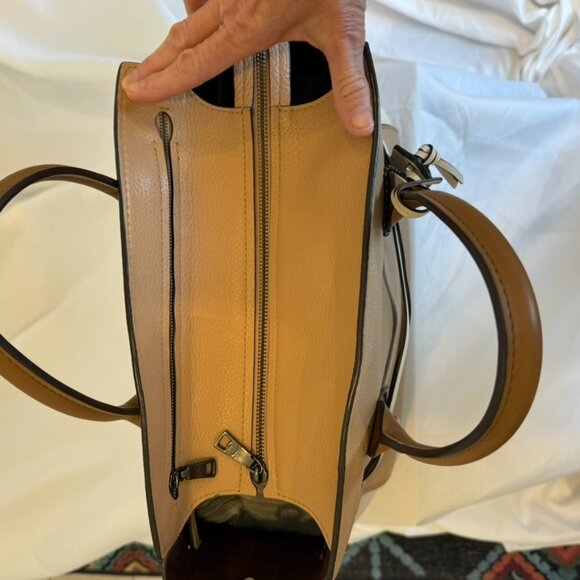 Coach Two-Toned Leather Satchel with Detachable Strap - Picture 6 of 16